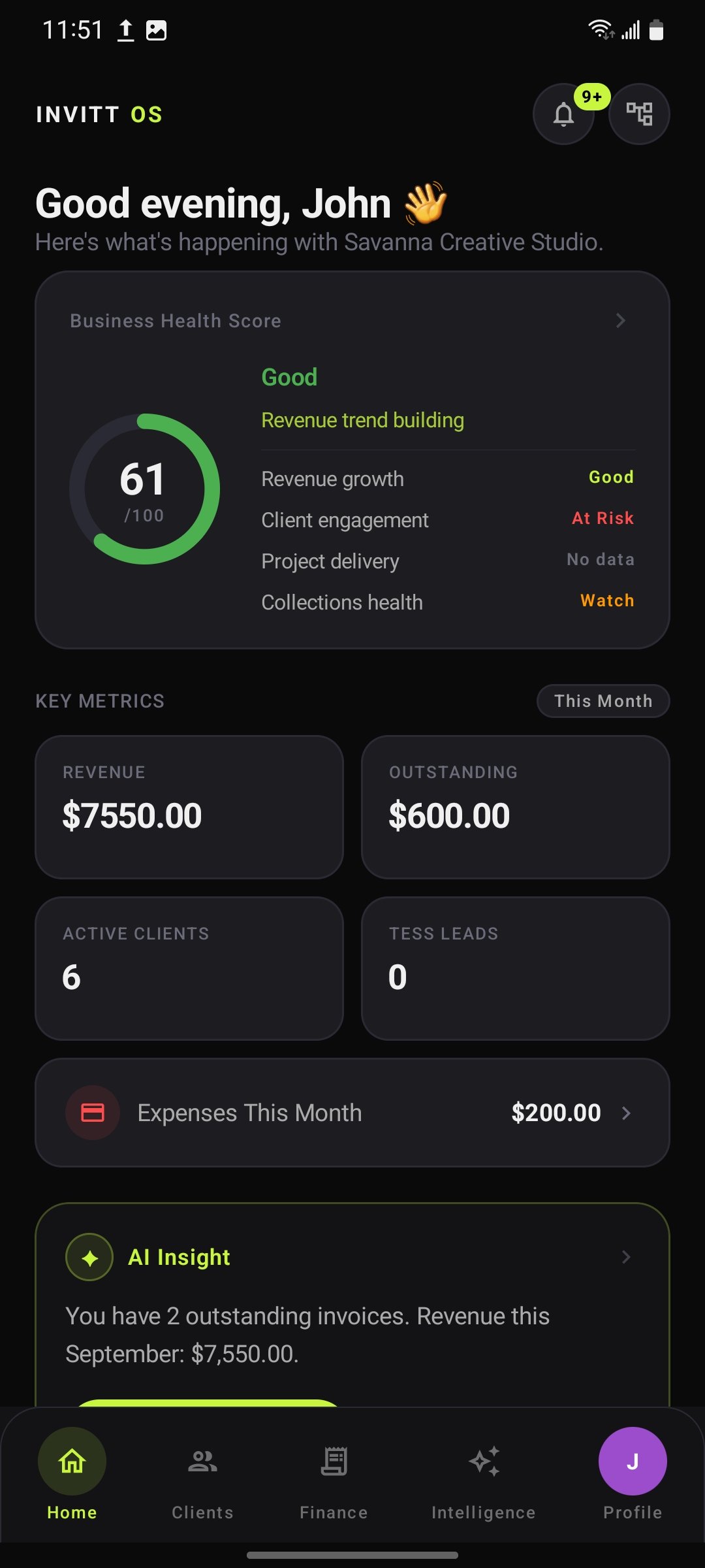 Invitt OS product screenshot